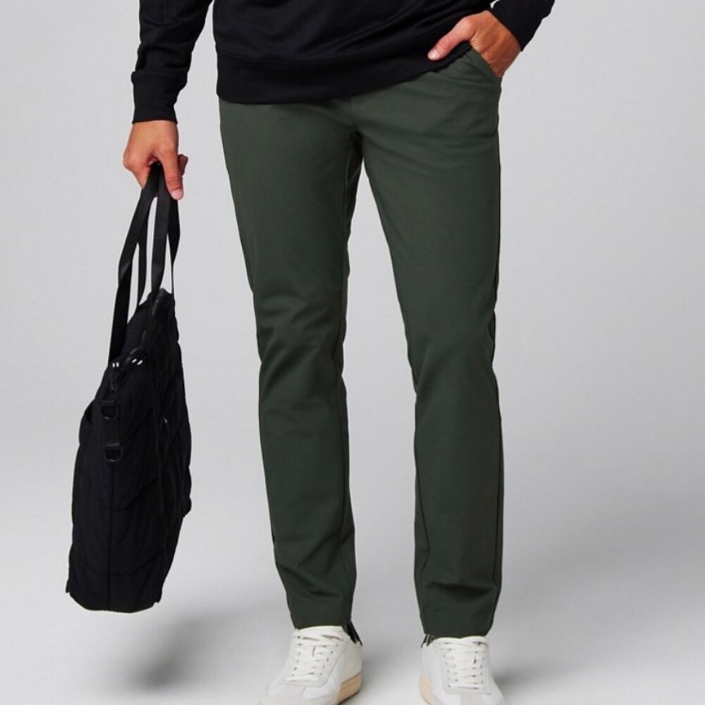 Fabletics The Don Trouser, Slim Fit, Pine Shadow (Green) 30WX30L, EUC